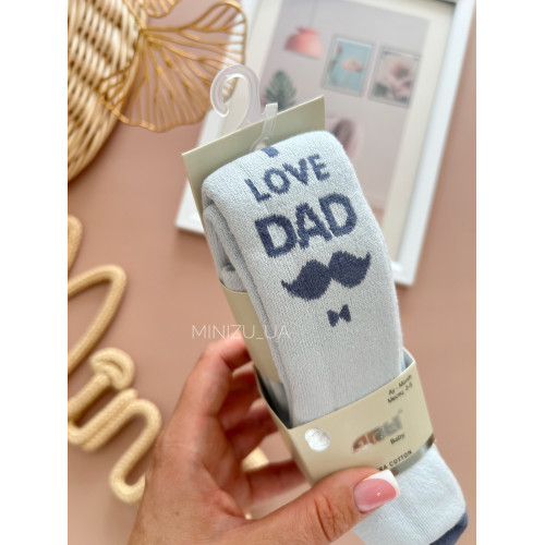 Колготи махрові  I love dad, блакитні