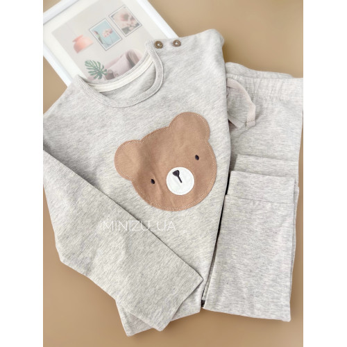 Піжамний комплект Bear, сірий