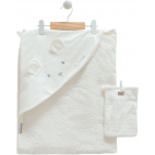Рушник для купання + рукавичка BASIC white
