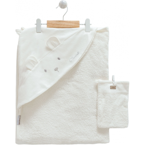 Рушник для купання + рукавичка BASIC white