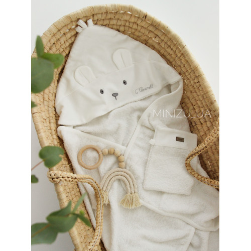 Рушник для купання + рукавичка BASIC white