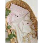 Рушник для купання + рукавичка BASIC pink