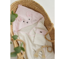 Рушник для купання + рукавичка BASIC pink