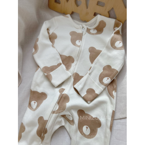 Сліп на блискавці Bear молочний