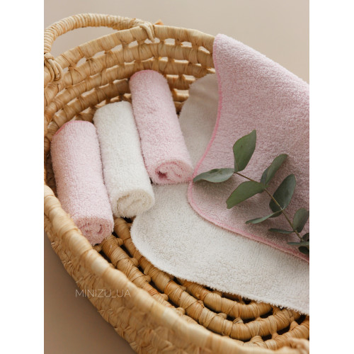 Набір махрових рушничків в коробці, pink