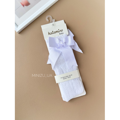 Ажурні гольфи з бантиком White