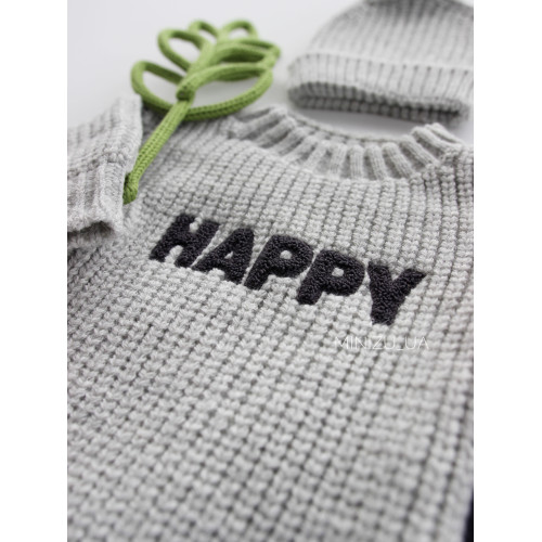 Комлект-трієчка вʼязаний HAPPY grey