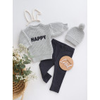 Комлект-трієчка вʼязаний HAPPY grey