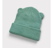 Вʼязана шапочка з вушками Green