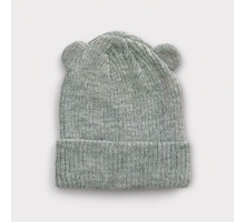 Вʼязана шапочка з вушками Grey