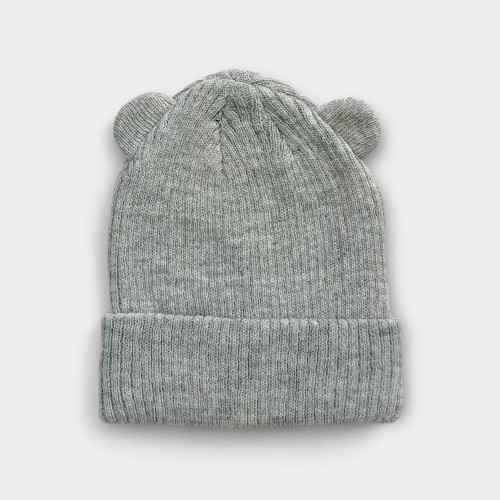 Вʼязана шапочка з вушками Grey