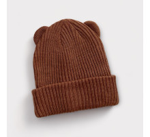 Вʼязана шапочка з вушками Brown