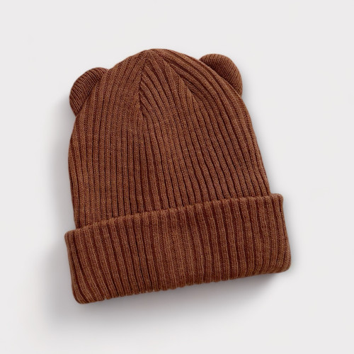 Вʼязана шапочка з вушками Brown