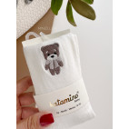 Колготи з вишивкою Bear/дівчинка молочні