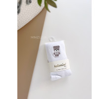 Колготи з вишивкою Bear/дівчинка білі