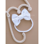Лляний бантик-повʼязочка, білий